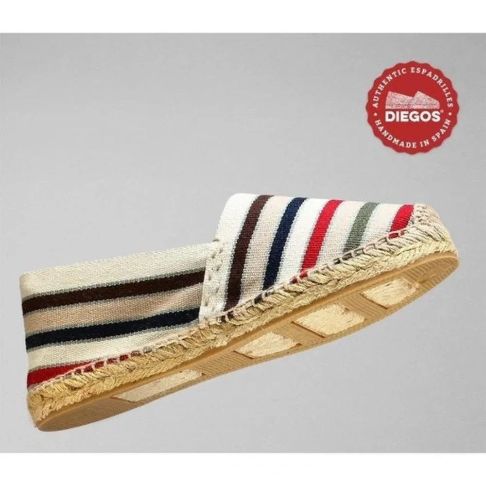 Diegos Authentic Canvas Espadrilles French Stripes Women US 8 EU38 Made in Spain